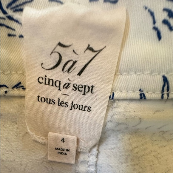 Cinq  A Sept Blue/White Garden Toile Stretch Cotton Cargo Skirt Size 4 Like New! - Picture 11 of 11